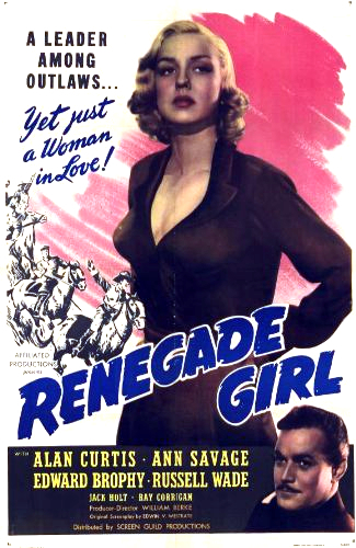 Alan Curtis and Ann Savage in Renegade Girl (1946)