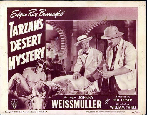 Otto Kruger, Joe Sawyer and Johnny Weissmuller in Tarzan's Desert Mystery (1943)