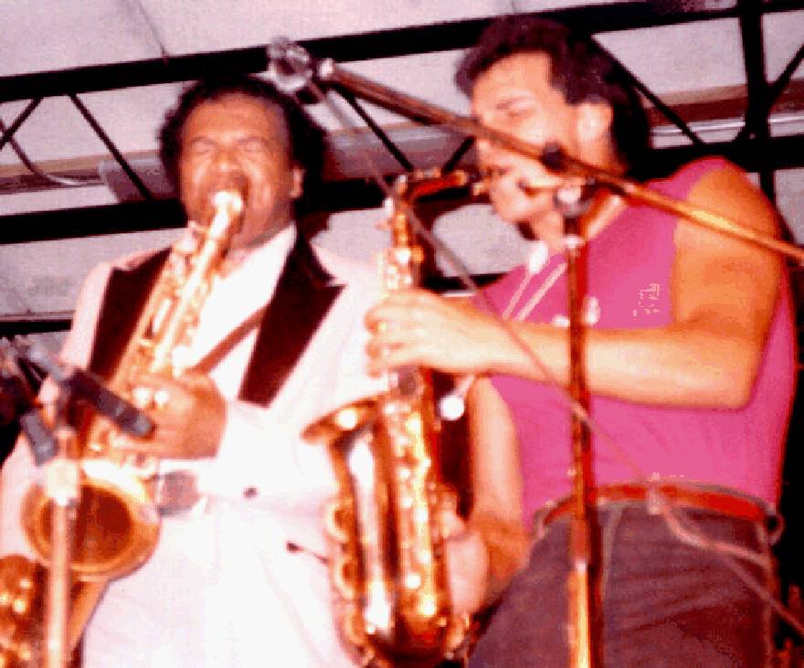 With Junior Walker in concert 1983 Summers on the Beach in Ft. Lauderdale, Florida