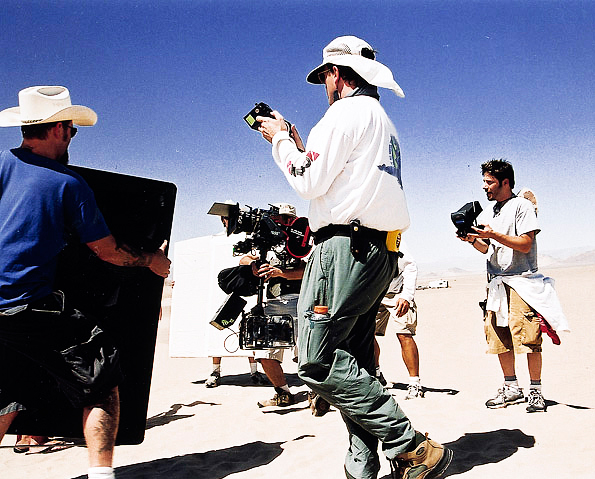 directing on location, desert