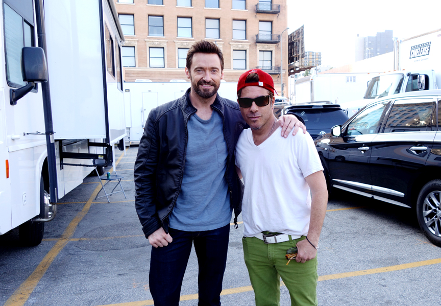 hugh Jackman shooting on location Downtown