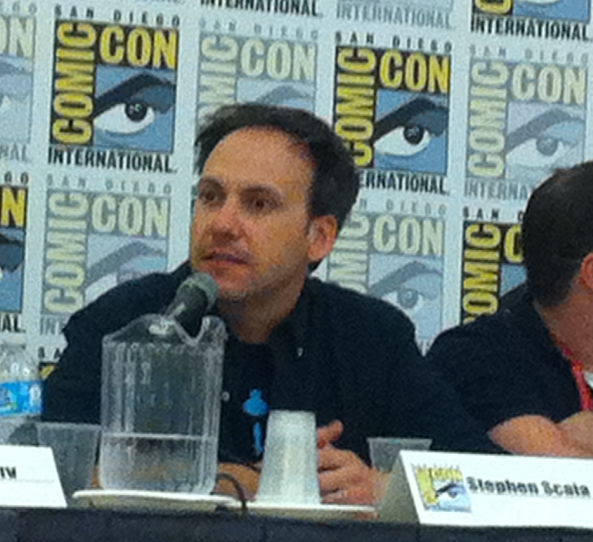 On a panel at Comic-Con, 2014