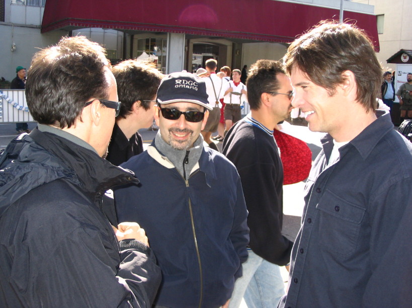 Jeff F. King, Jeffrey Alan Schecher, & Jeff Douglas on location for THE AVERAGE JEFF'S GUIDE TO CANADA pilot.