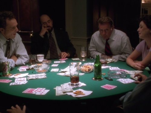 Still of Martin Sheen, Richard Schiff and Bradley Whitford in The West Wing (1999)