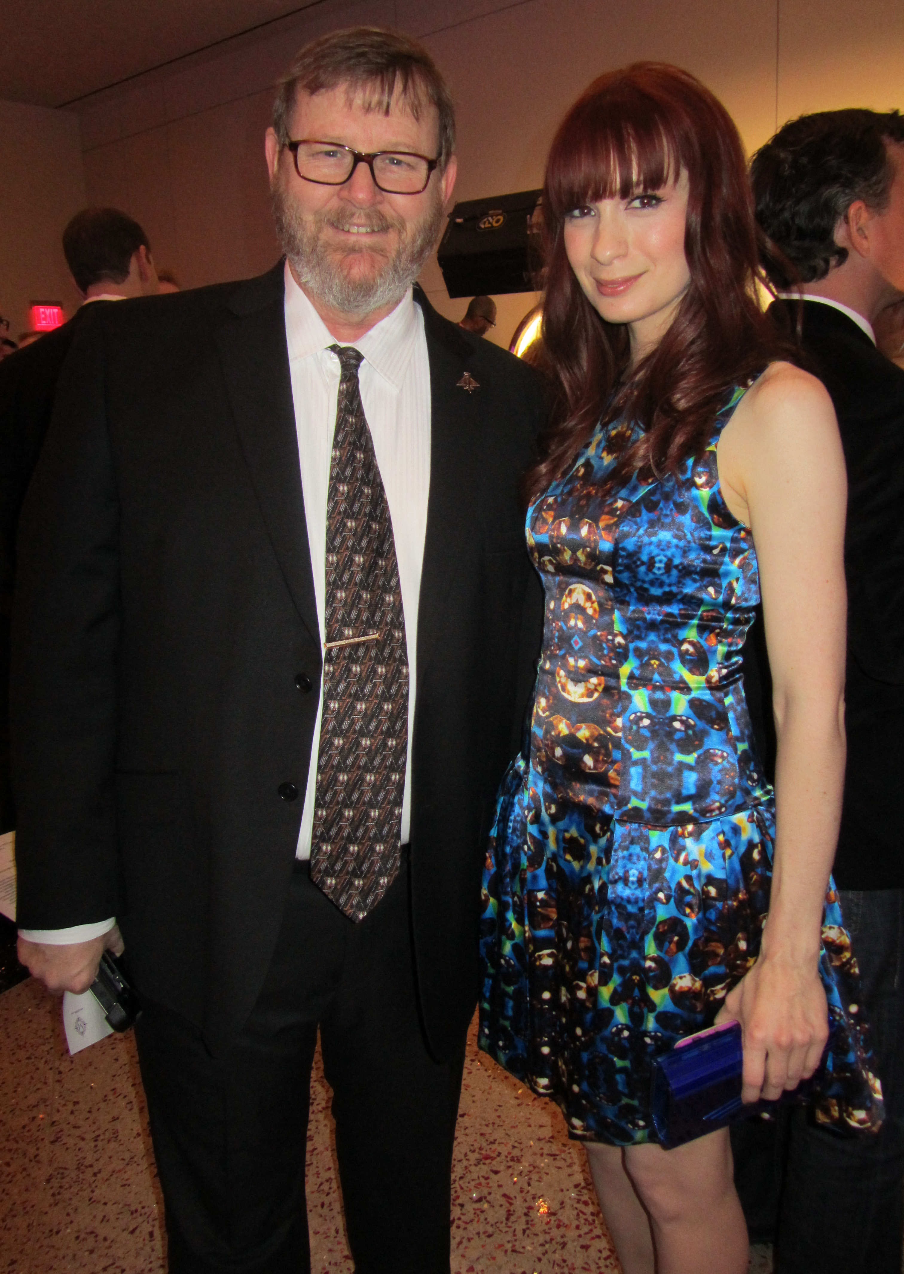Gregory Schmauss and Felicia Day at the 2013 International Academy of Web Television Award ceremonies, Las Vegas, Nevada.