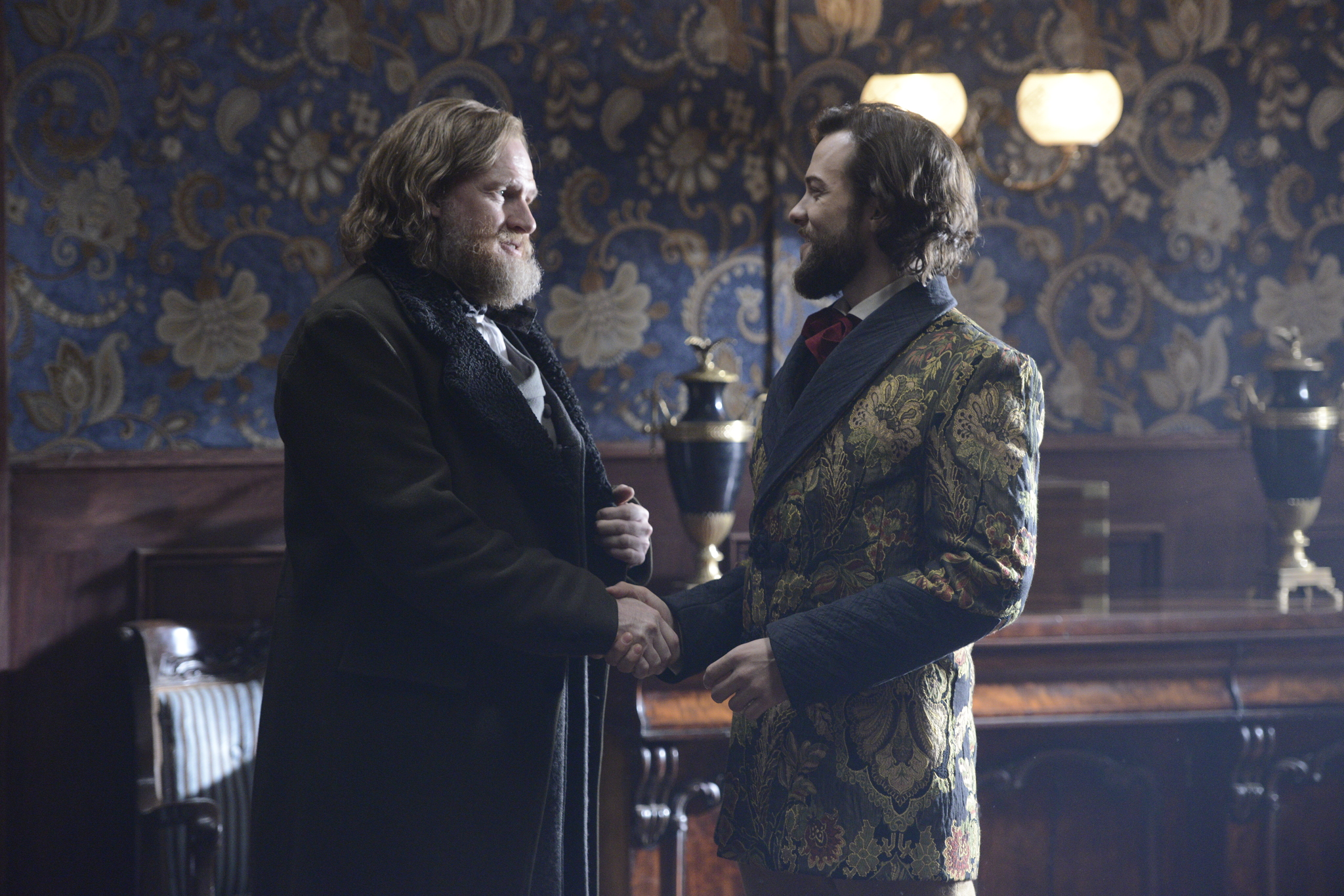Still of Donal Logue and Kyle Schmid in Copper (2012)