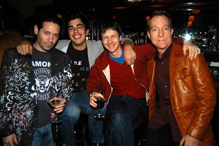 Adam Seth Nelson, James Coppola, John Cameron Mitchell and Fred Schneider at a private dinner celebrating Patrick McMullan's newest book, 