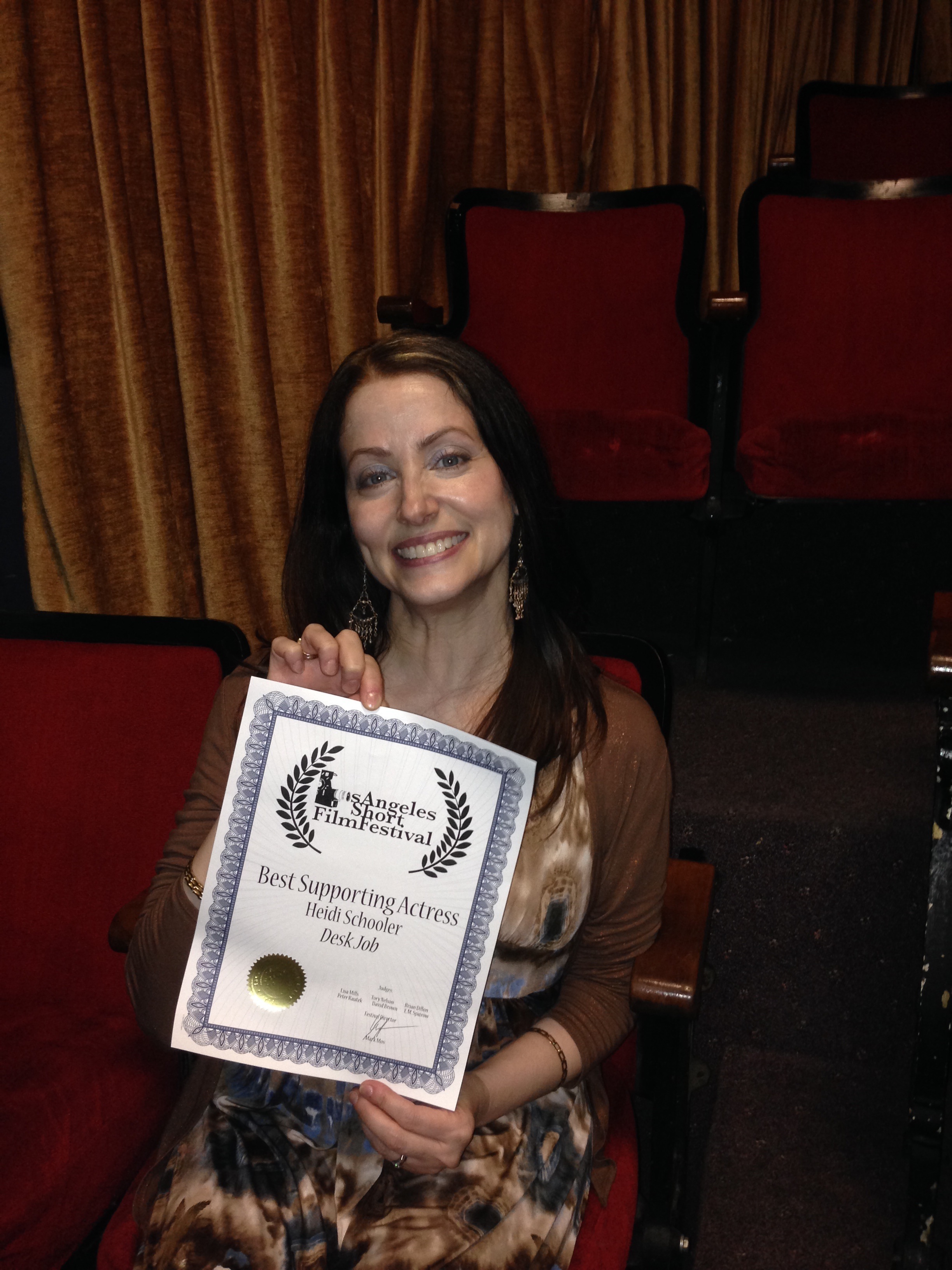 Heidi Schooler wins Best Supporting Actress in film 