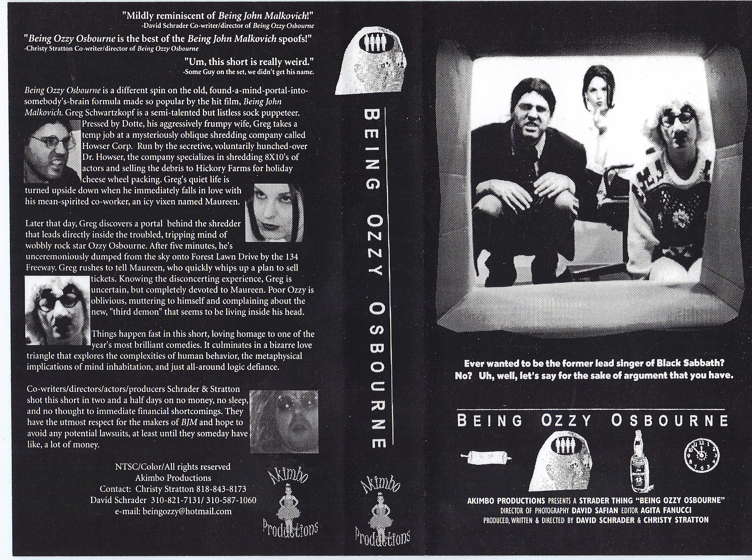 Ancient VHS cover for Being Ozzy Osbourne (2000)