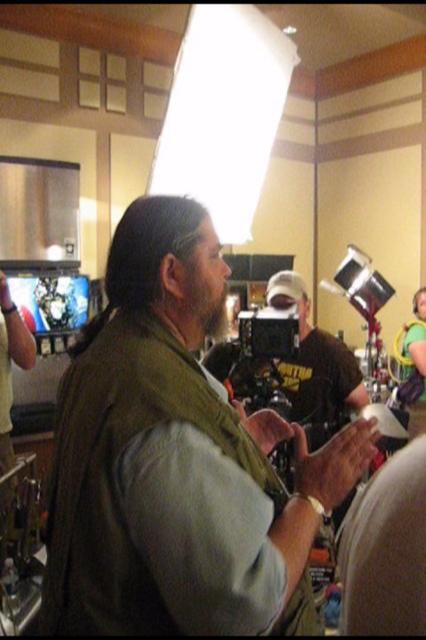 J. Neil Schulman, directing on the set of Lady Magdalene's