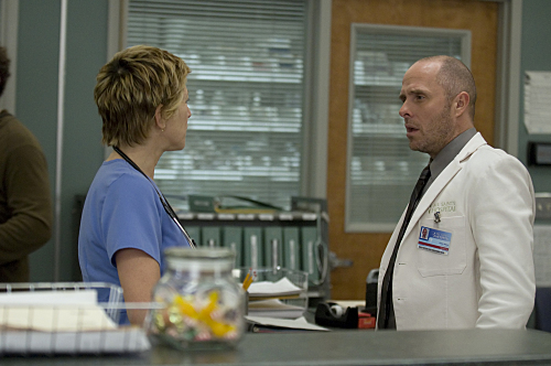 Still of Edie Falco and Paul Schulze in Nurse Jackie (2009)