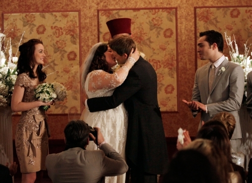 Still of Aaron Schwartz, Leighton Meester, Ed Westwick and Zuzanna Szadkowski in Liezuvautoja (2007)