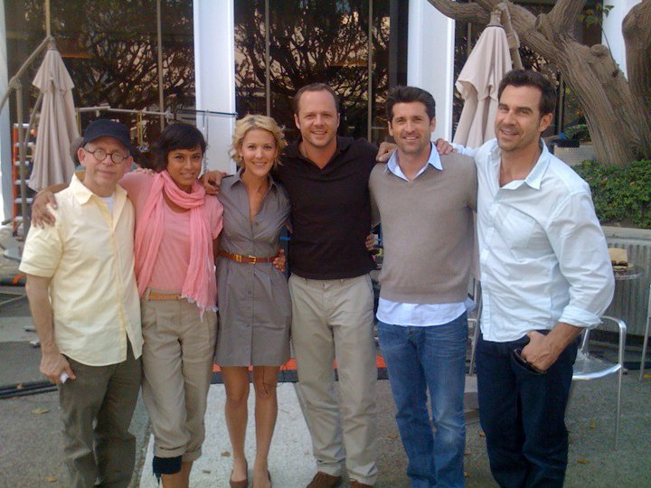 Stacey Scowley, third from left, on the set of a Loreal commercial in 2010.