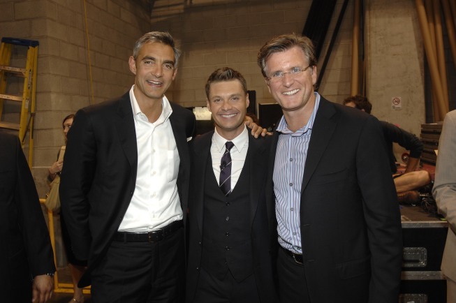 Still of Peter Liguori and Ryan Seacrest in American Idol: The Search for a Superstar (2002)