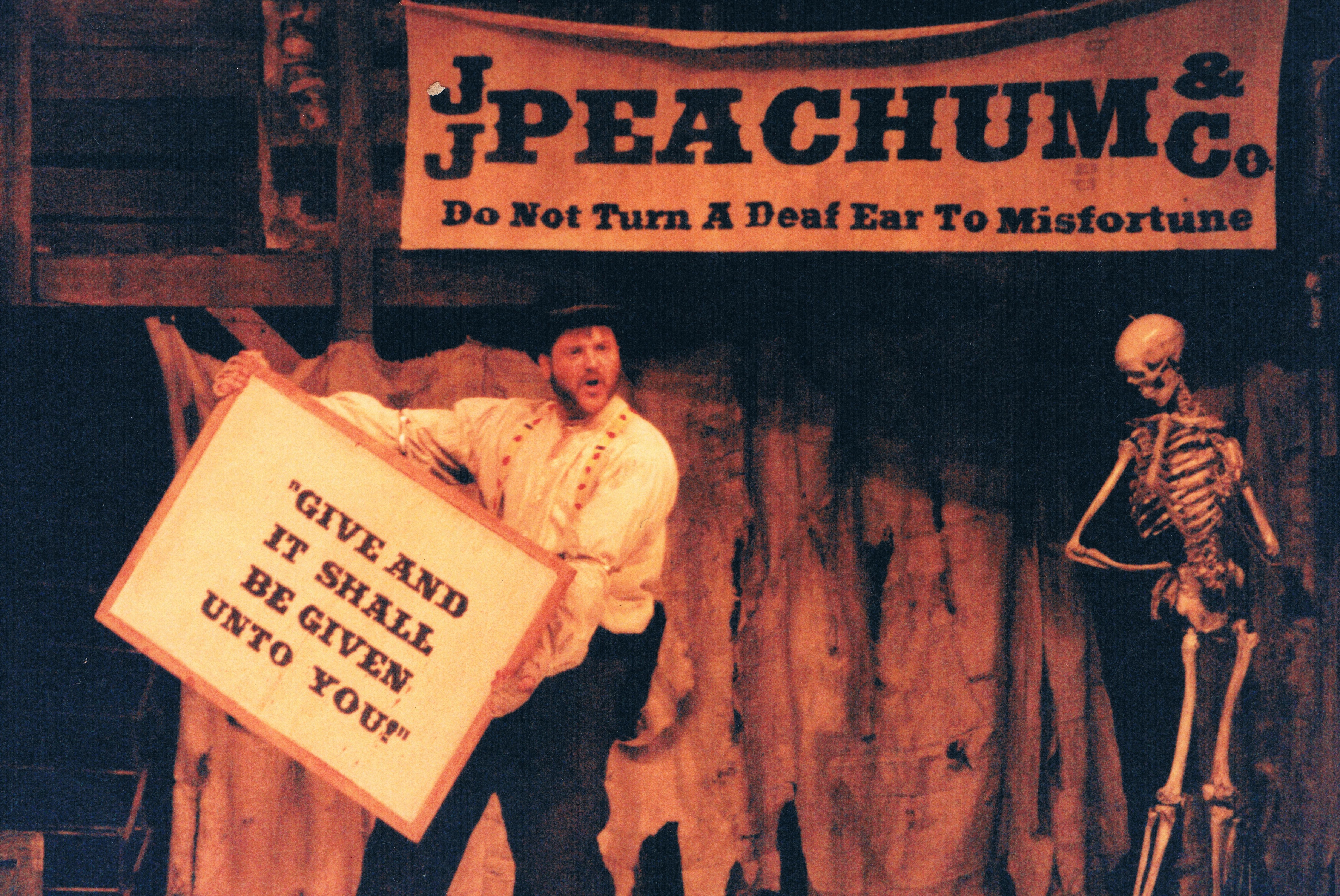 Thom Sears, as Mr. Peachum in the Bertolt Brecht musical, 