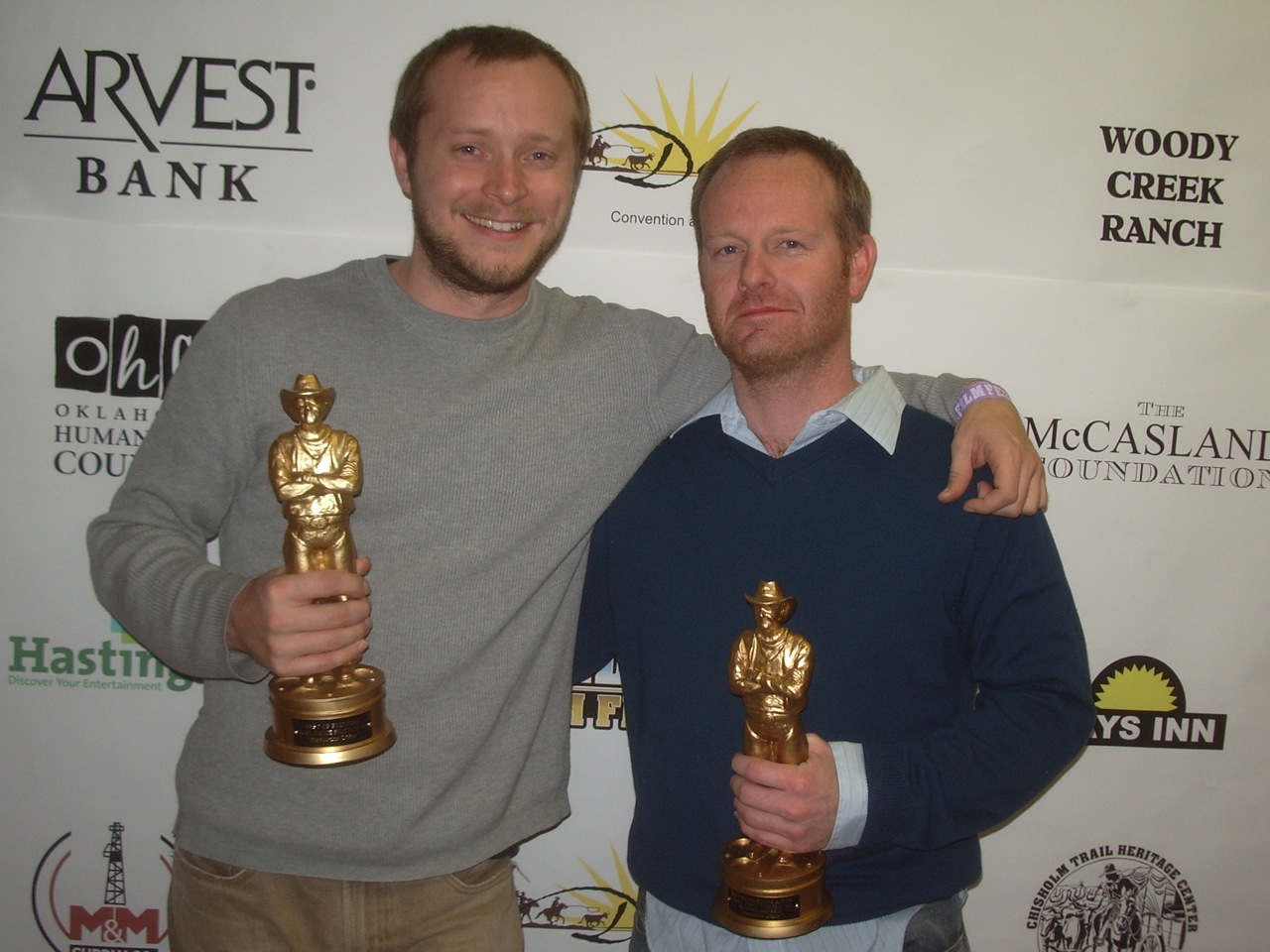 Director Bill Sebastian & producer Randall Scott with Awards for Best Drama and Best Directing at Traildance Film Festival