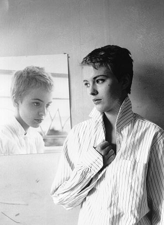 Jean Seberg during the filming of 