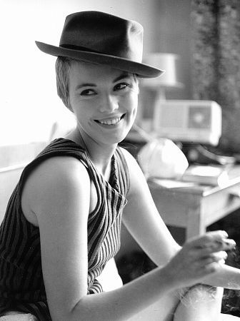 Jean Seberg during the filming of 
