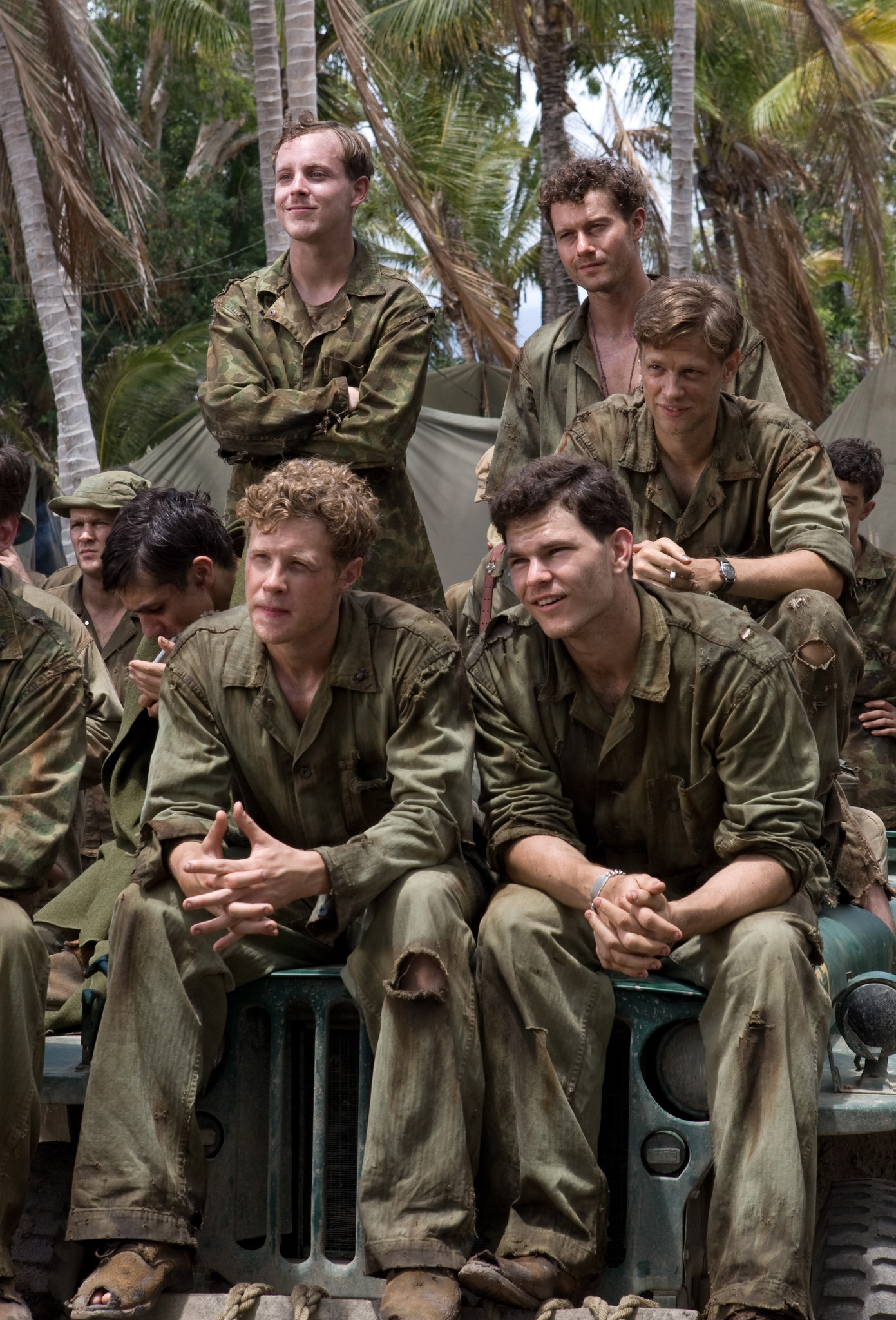 Still of James Badge Dale and Jon Seda in The Pacific (2010)