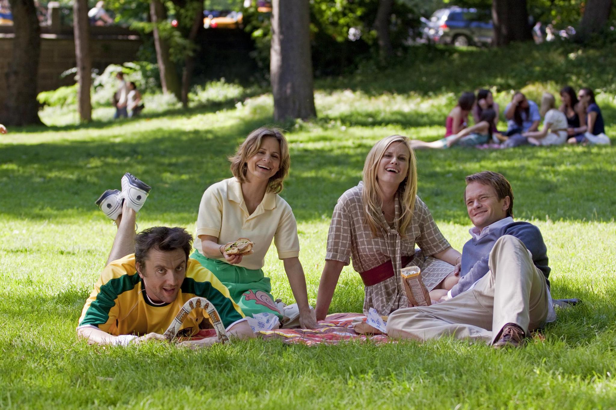 Still of Neil Patrick Harris, Amy Sedaris, Peter Serafinowicz and Bonnie Somerville in The Best and the Brightest (2010)