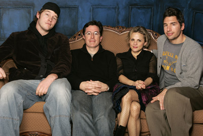 Stephen Colbert, Paul Dinello, Chris Pratt and Amy Sedaris at event of Strangers with Candy (2005)