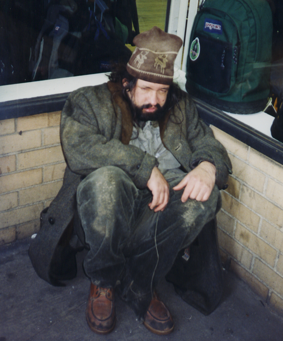 Here I am as a homeless man in the TV series Wonderland (originally titled Bellevue when we were filming it).