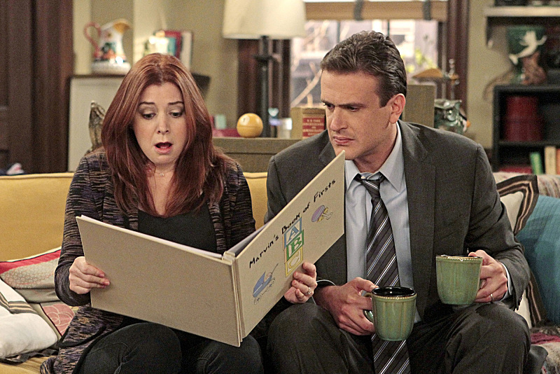 Still of Alyson Hannigan and Jason Segel in Kaip as susipazinau su jusu mama (2005)