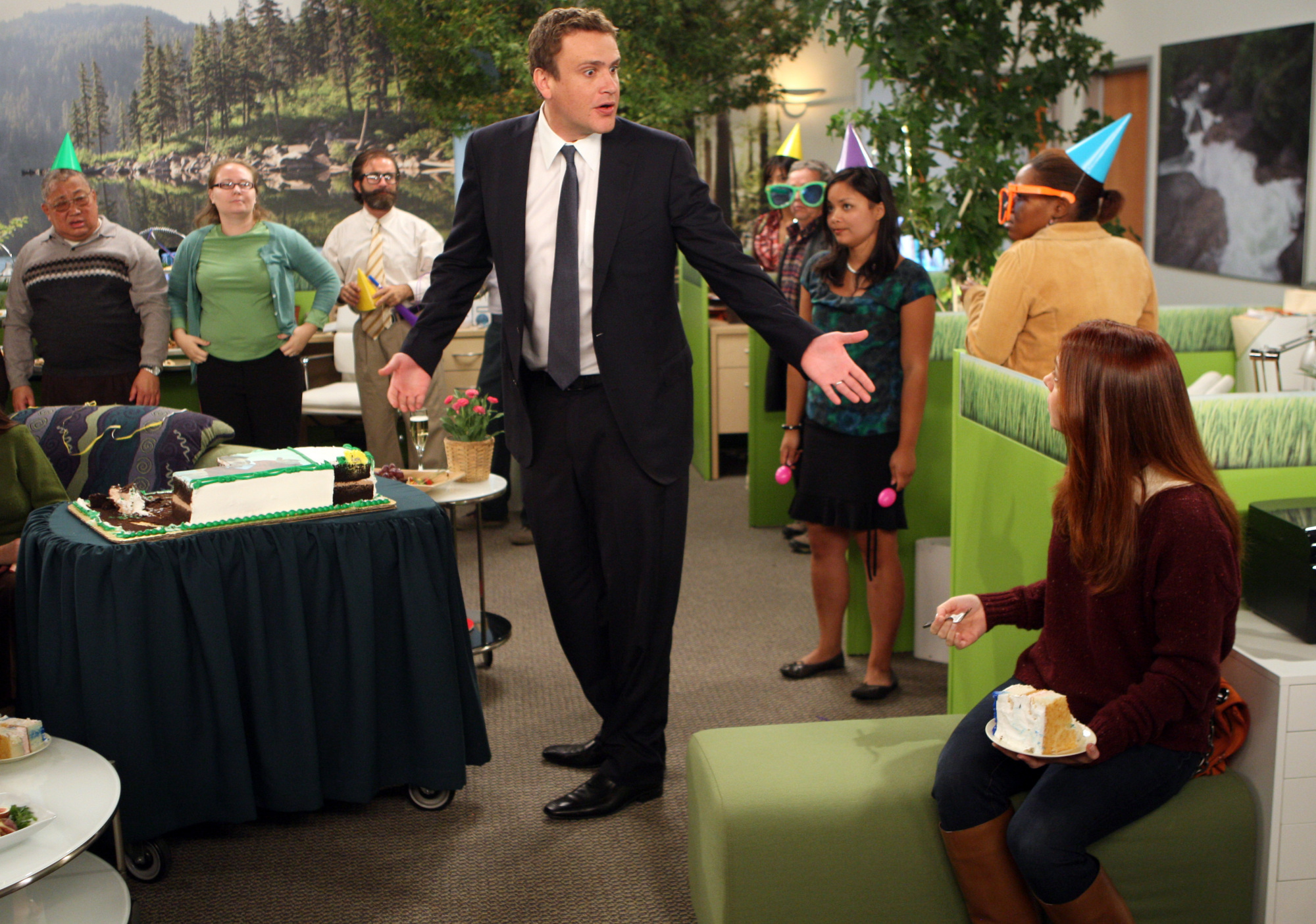 Still of Alyson Hannigan, Jason Segel and Leah Coonce in Kaip as susipazinau su jusu mama (2005)