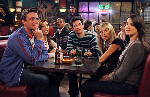 Still of Alyson Hannigan, Jason Segel, Josh Radnor and Cobie Smulders in Kaip as susipazinau su jusu mama (2005)