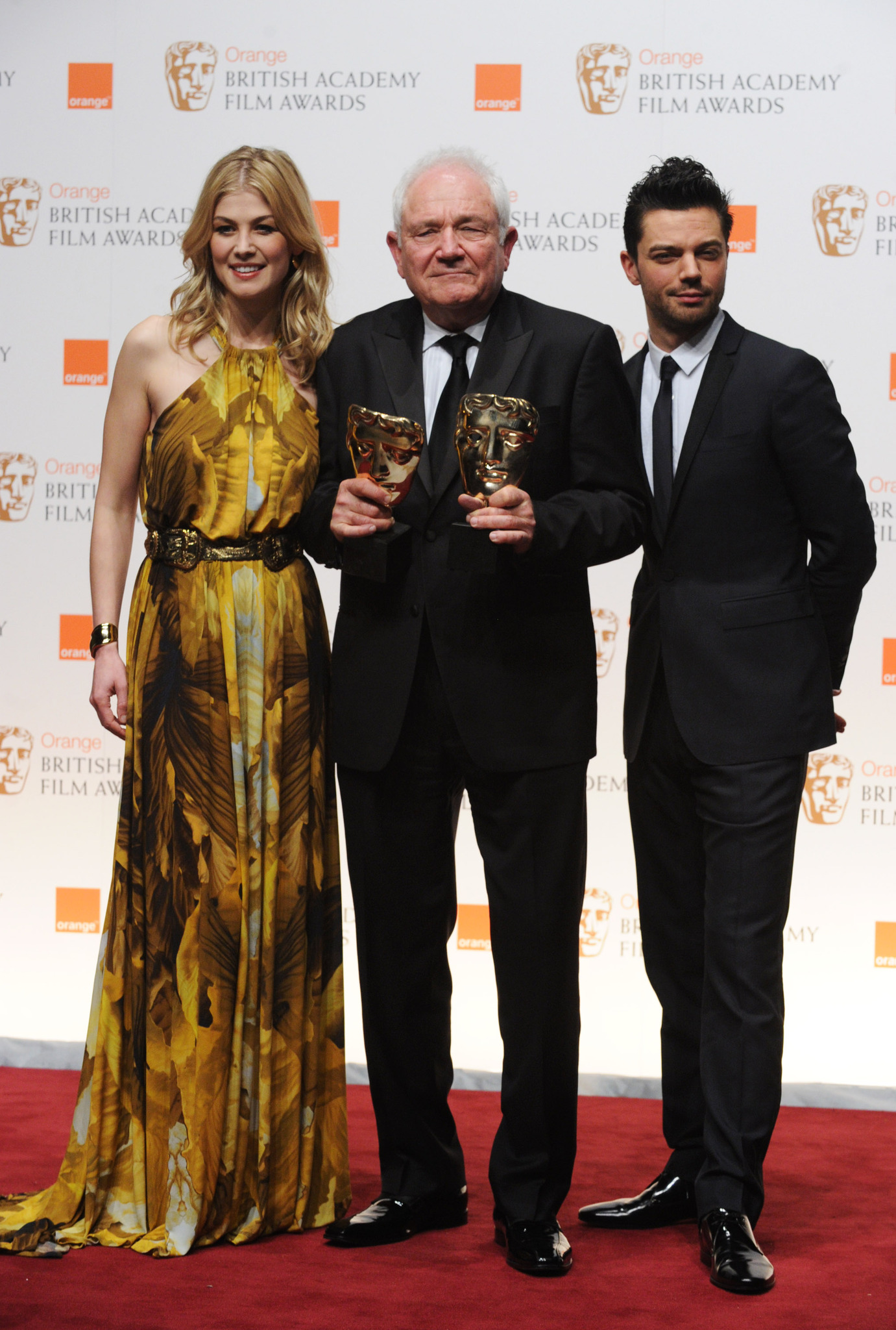 Rosamund Pike, David Seidler and Dominic Cooper