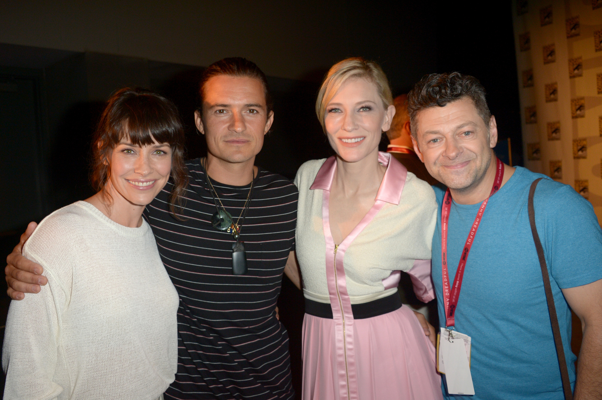 Cate Blanchett, Orlando Bloom, Andy Serkis and Evangeline Lilly at event of Hobitas: Penkiu armiju musis (2014)