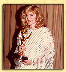 Louise accepting her Emmy Award for Best Supporting Actress in a Daytime Drama, for her role as Rae Woodard in 