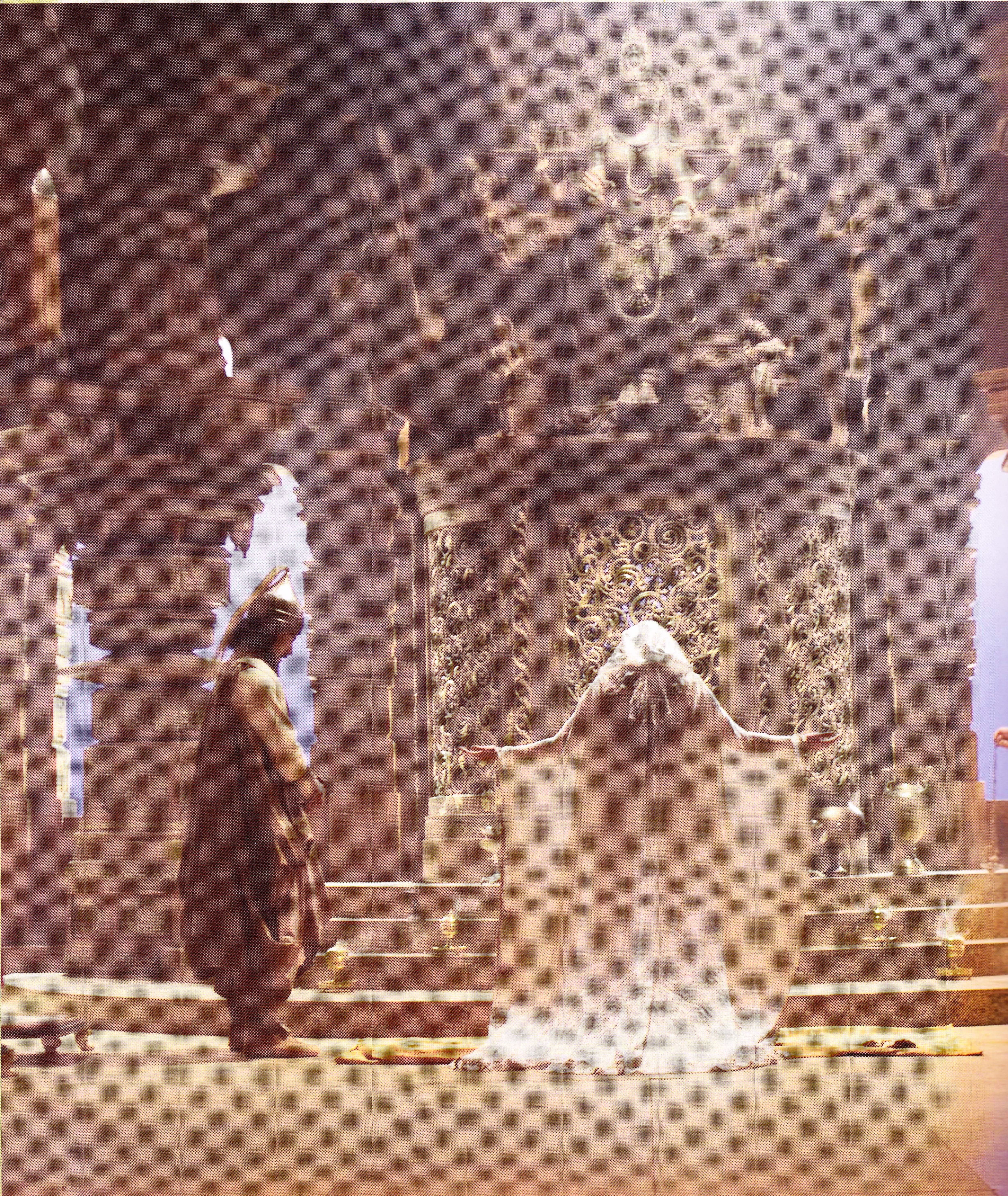 As Asoka with Princess Tamina (Gemma Arterton) in the Sky Chamber in Prince of Persia: Sands of Time