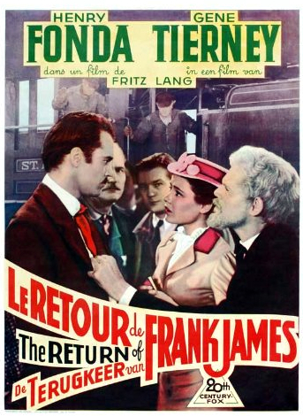 Henry Fonda, Gene Tierney, Henry Hull and Frank Shannon in The Return of Frank James (1940)