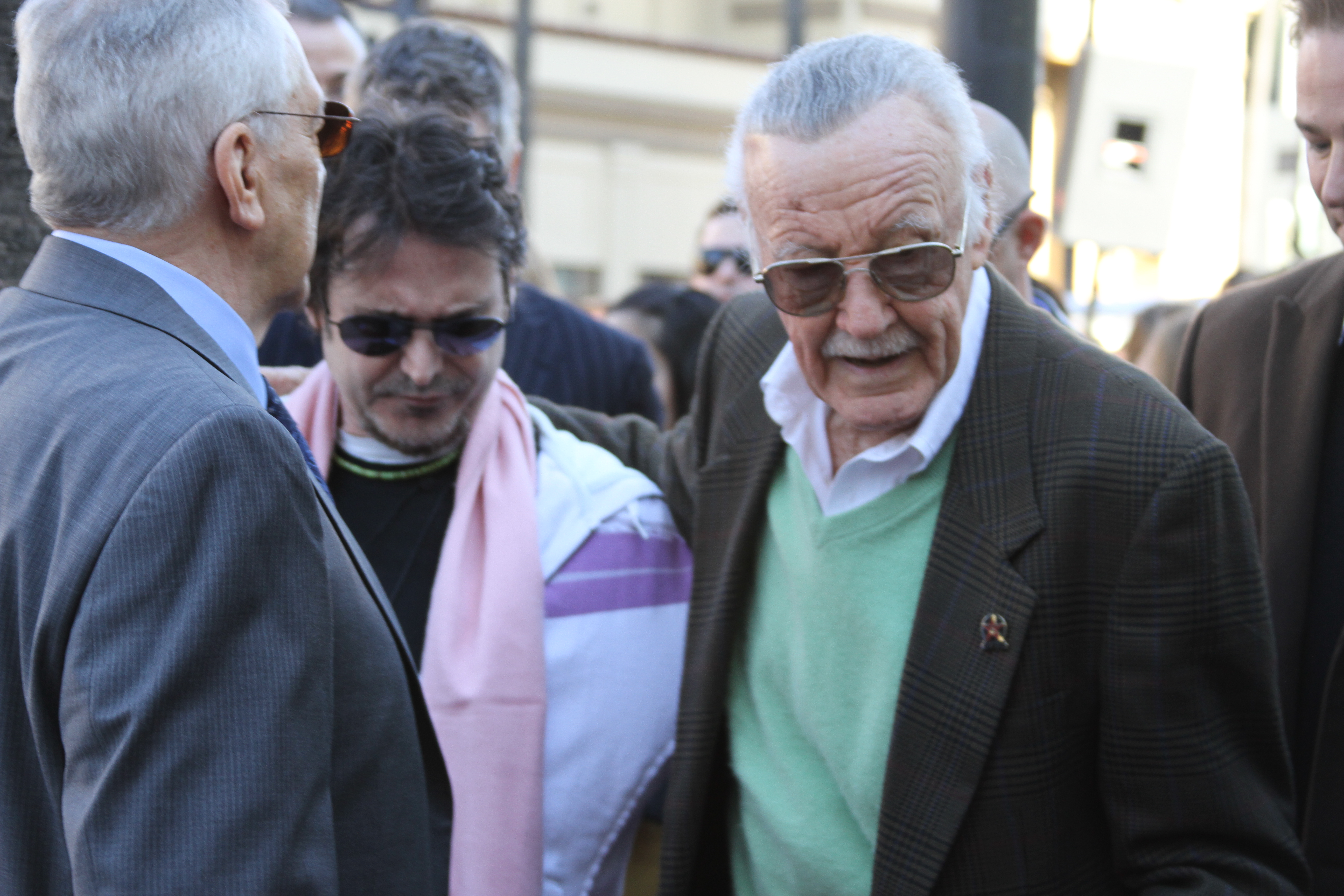 Gill Champion, JD Shapiro, Stan Lee at Stan Lee's Star ceremony on the Hollywood Walk of Fame