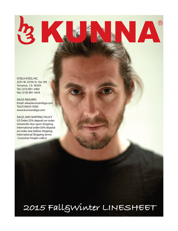 Ben Sharples on the cover of the Kunna Jeans 2015 fall and winter line catalogue.