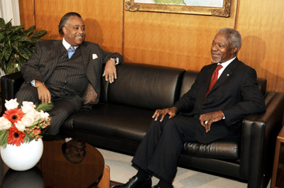 Al Sharpton and Kofi Annan