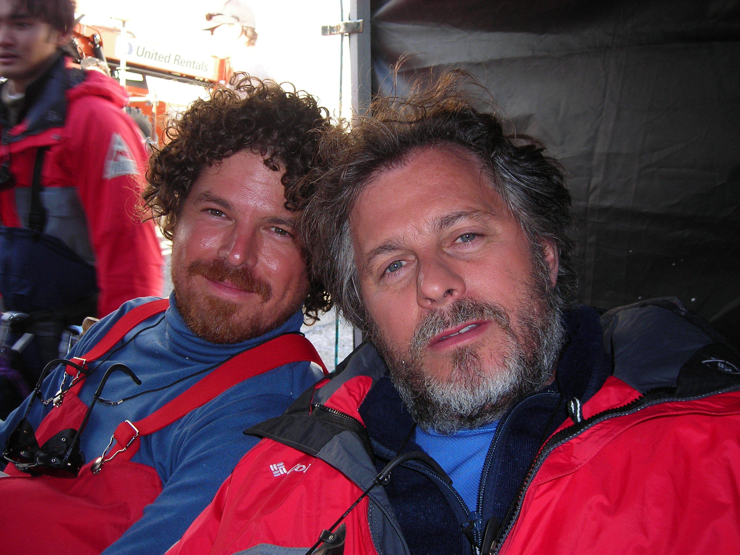 Joe-Norman Shaw (right) with Kevin James on set of the CBC mini-series 