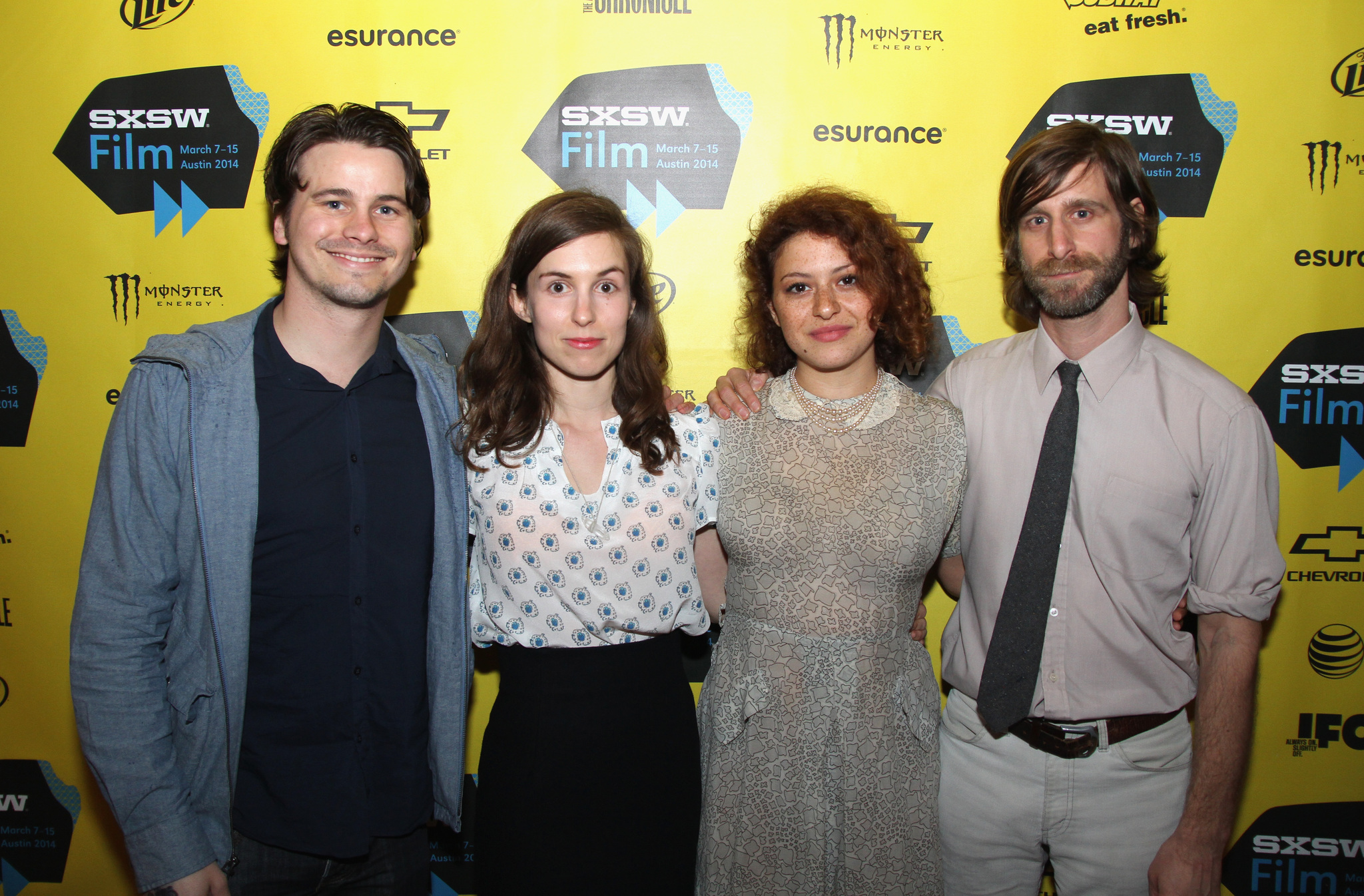 Michael Levine, Jason Ritter, Alia Shawkat, Lawrence Michael Levine and Sophia Takal at event of Wild Canaries (2014)