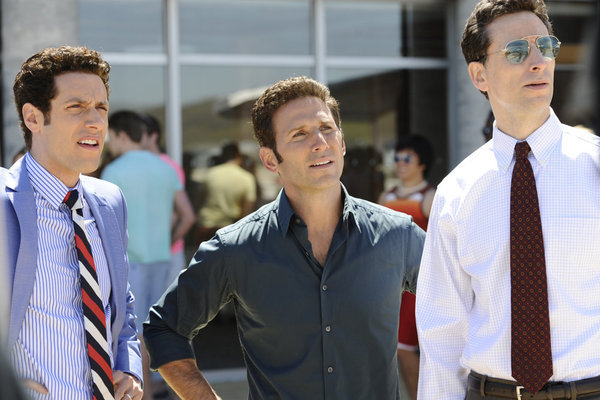 Still of Paulo Costanzo, Mark Feuerstein and Ben Shenkman in Royal Pains (2009)