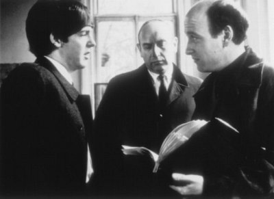 (l to r) Paul MccArtney, producer Walter Shenson, and director Richard Lester