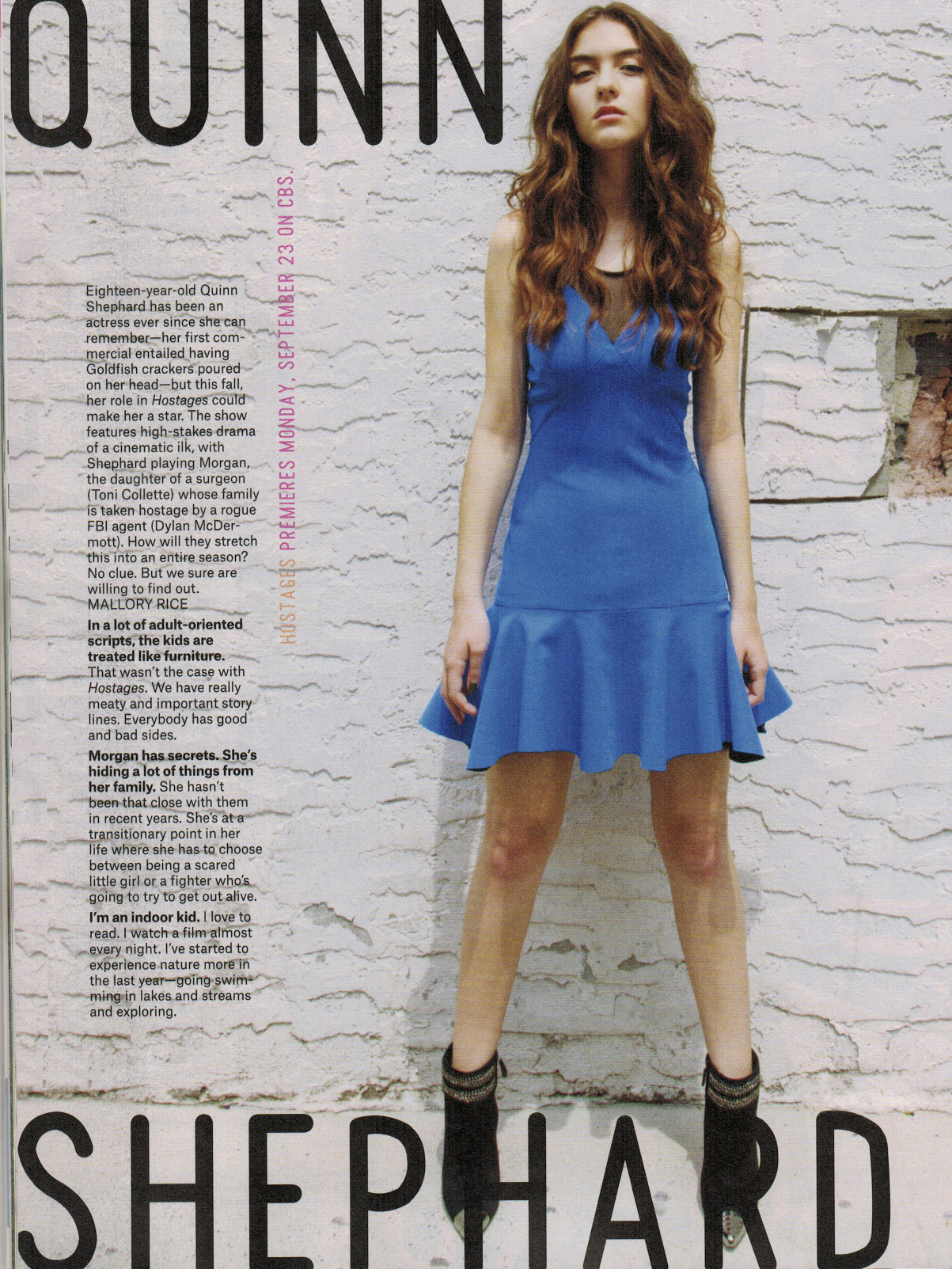 Quinn Shephard featured in NYLON magazine's September 2013 issue