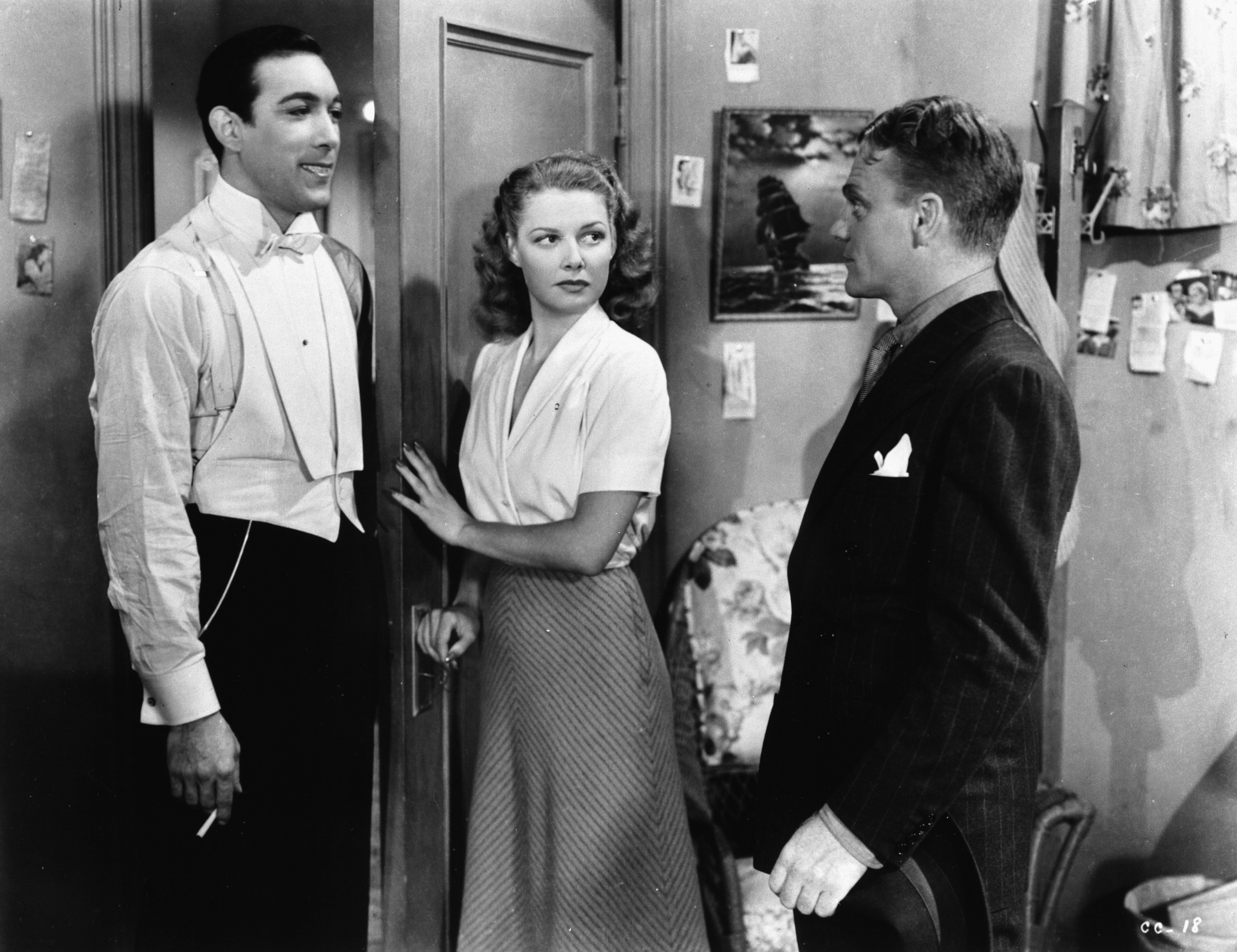 Still of James Cagney, Anthony Quinn and Ann Sheridan in City for Conquest (1940)