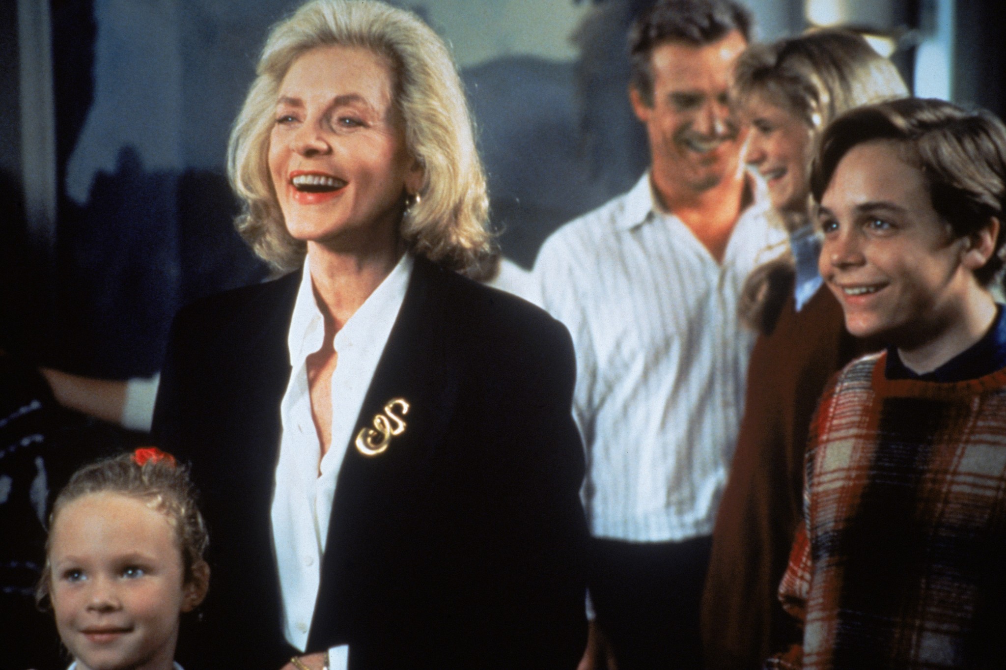 Still of Lauren Bacall, Thora Birch, Ethan Embry and Jamey Sheridan in All I Want for Christmas (1991)