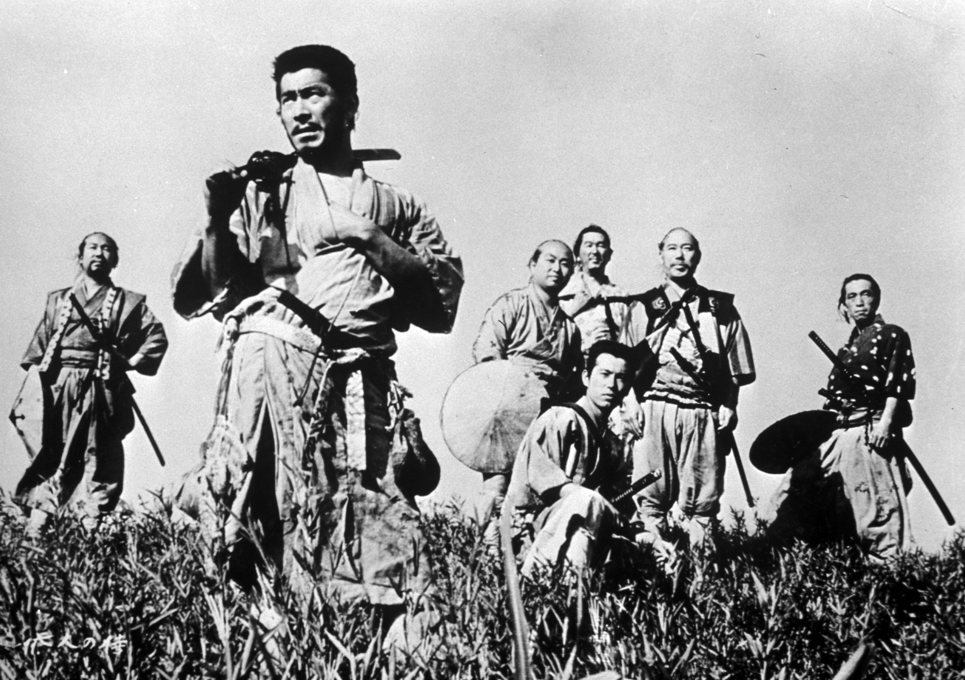Still of Toshirô Mifune and Takashi Shimura in Septyni samurajai (1954)