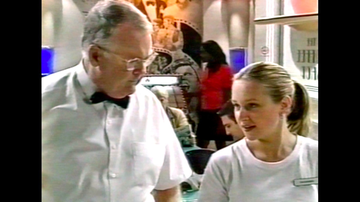 Elizabeth Shingleton as Cassandra in 'Neighbours', 1997-2001. With Ian Smith.