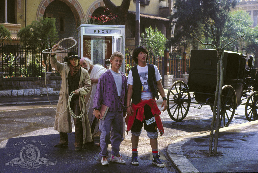 Still of Keanu Reeves, Dan Shor and Alex Winter in Bill & Ted's Excellent Adventure (1989)