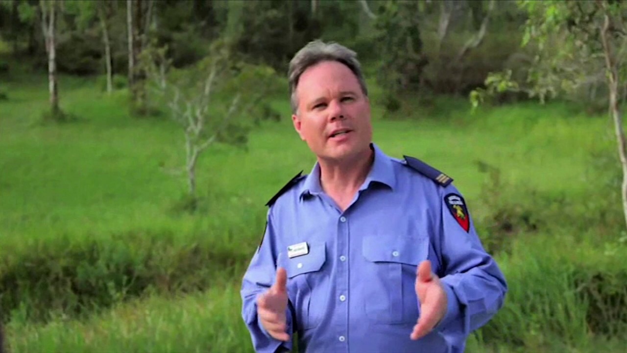 Still of Murray Shoring presenting 'Prepare, Act, Survive' for QLD Fire Service