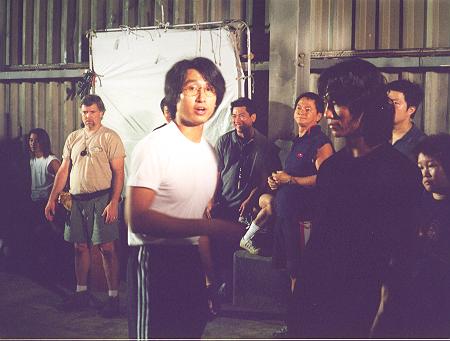 Coordinating a scene with Robin Shou in 