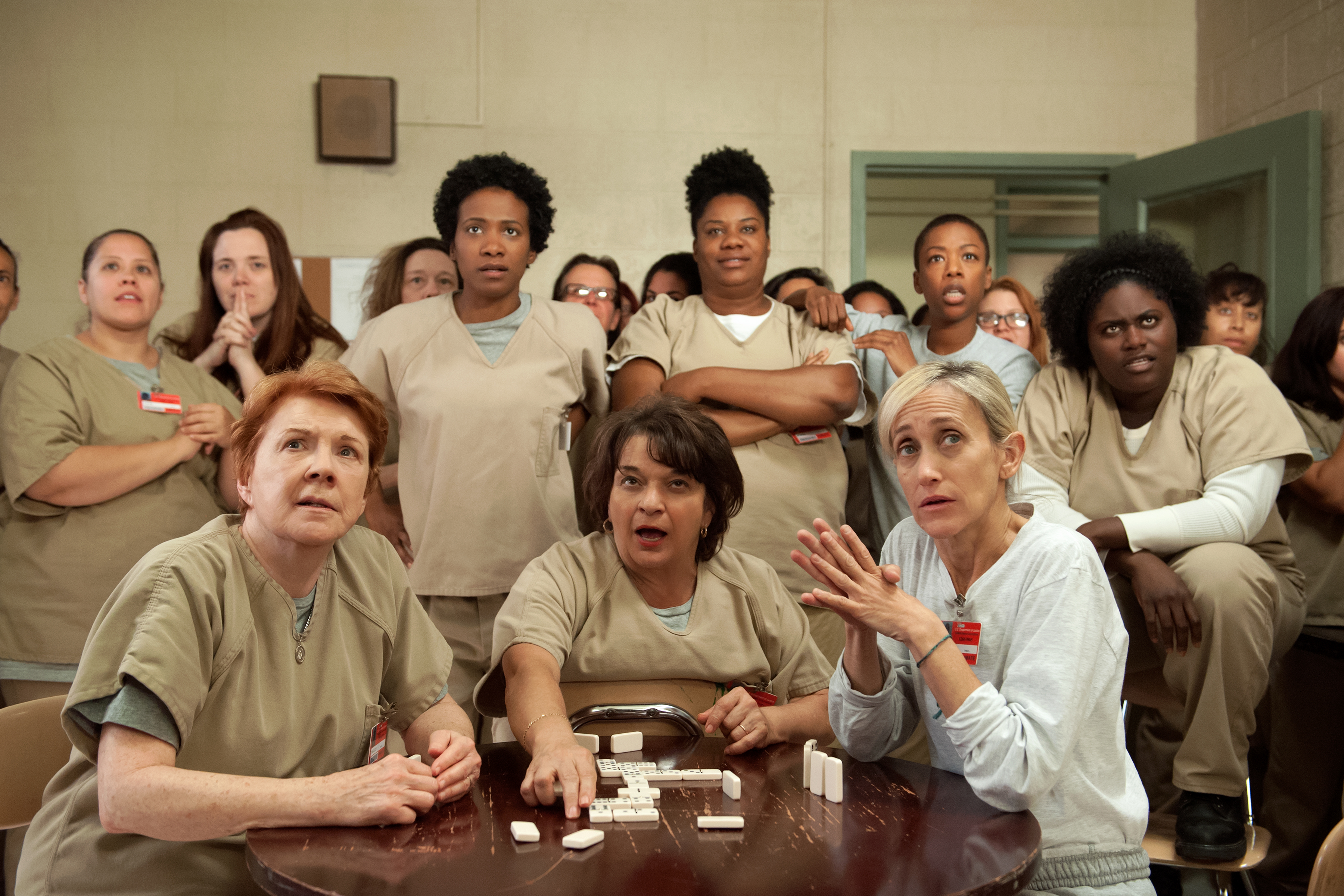 Still of Beth Fowler, Constance Shulman, Lin Tucci, Adrienne C. Moore, Samira Wiley and Danielle Brooks in Orange Is the New Black (2013)